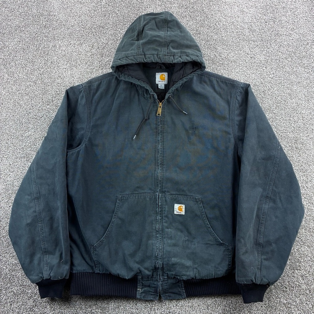 Carhartt Ripstop Active Jacket Mens Large Tall Black Cotton Canvas 100108 001